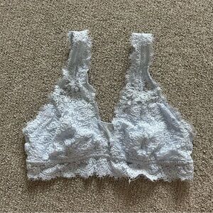 Aerie Eyelash Lace Plunge Bralette Size Large
